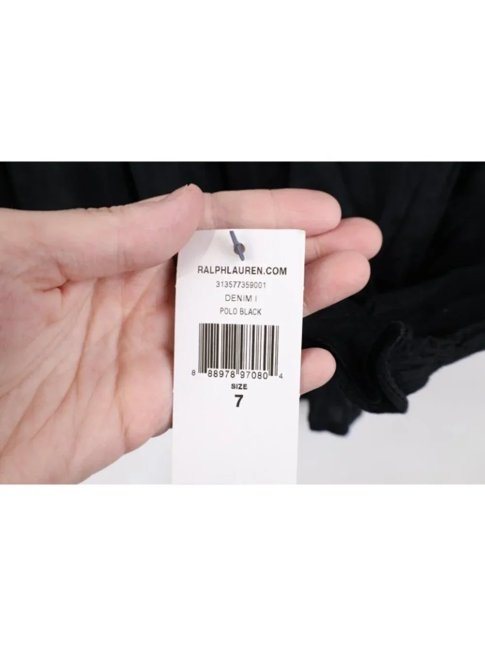 New Polo Ralph Lauren Girls Size 7 Looped Button Ruffled Dress Shirt Top Black